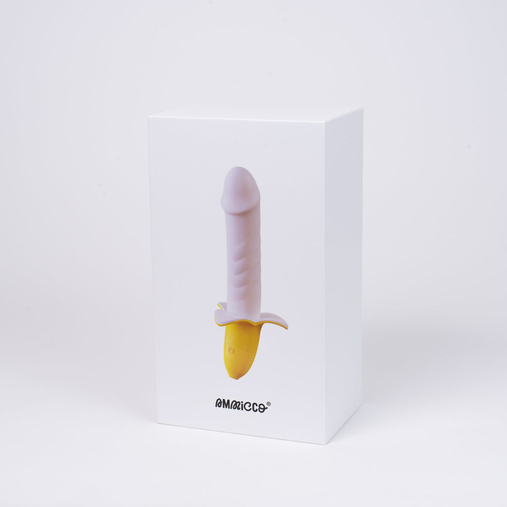 Vibratore dalla forma realistica e divertente: forma di banana che riproduce le venature tipiche del pene. Pratico stoppino all'impugnatura del toy per un utilizzo unisex.
