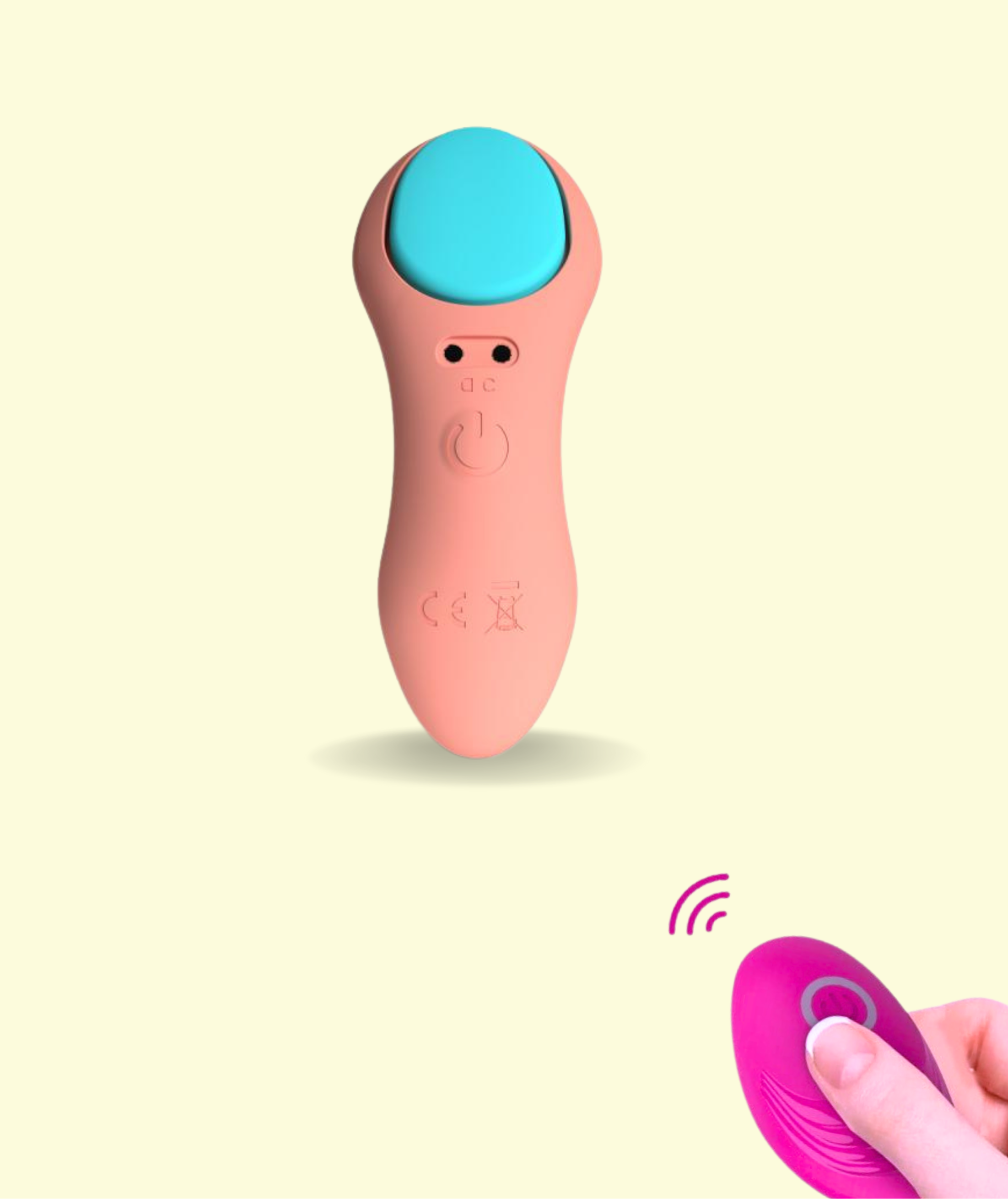 Sextoy per lei / per coppie: vibratore ovetto vaginale partyColor con calamita per L’aggancio alla biancheria intima e telecomando per il controllo a distanza (limite distanza: 10m ).