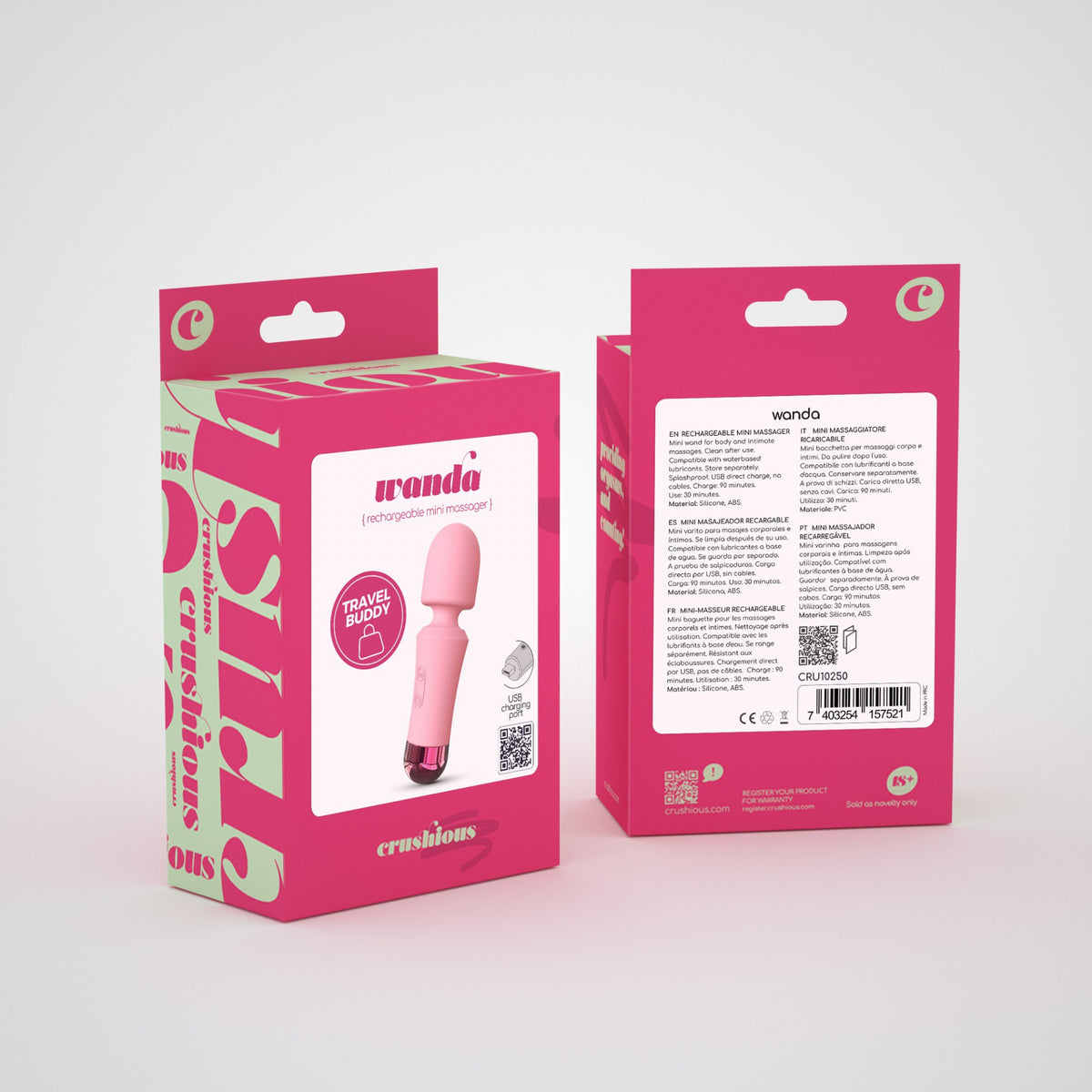 Piccola, rosa e sempre pronta a esaudire i tuoi desideri… di piacere! Non avrai bisogno di bacchette magiche: Wanda è il mini wand che concentra vibrazioni potenti in un formato compatto e discreto, perfetto da tenere nel cassetto, nella borsa o da portare in viaggio. 