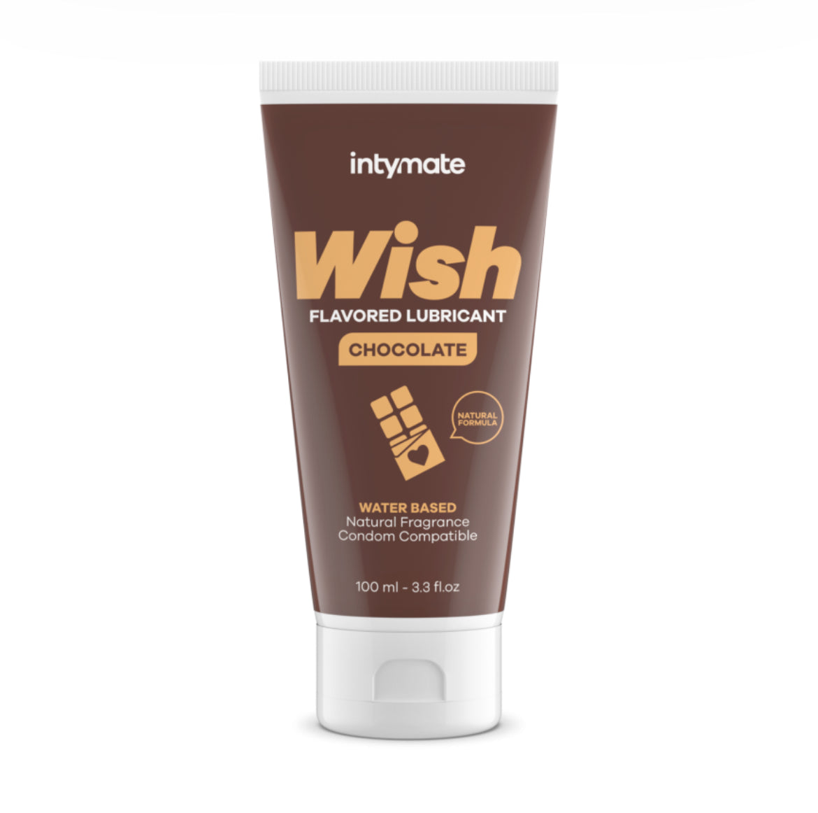 Lubrificante aromatizzato Intymate al gusto di cioccolato. Perfetto per preliminari ma anche per ogni altro tipo di attivita` sessuale: lubrificante a base d'acqua compatibile con ogni tipo di sex toy o profilattico. Confezione da 100ml.