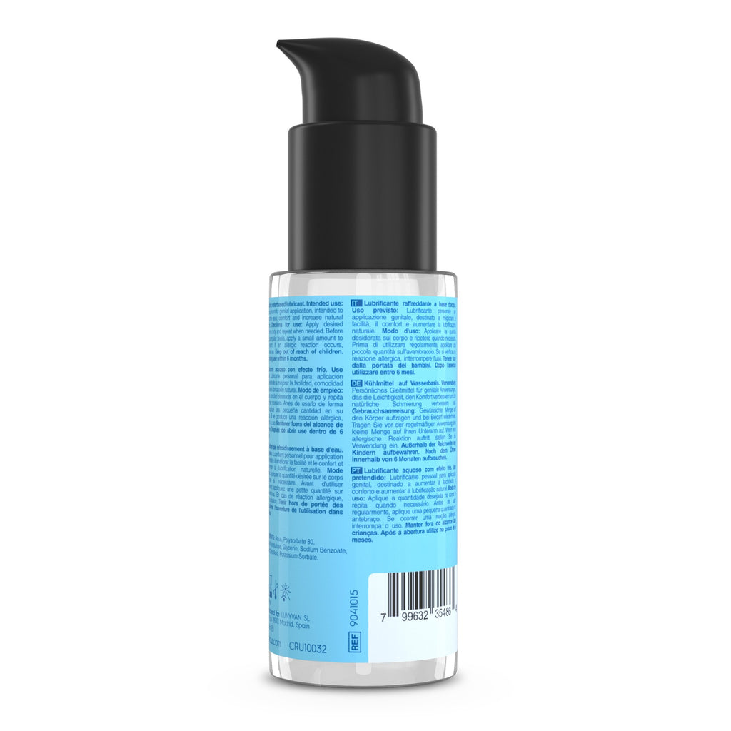 Lubrificante a base d'acqua dall'effetto freddo, 50ml, compatibile con preservativi e sextoys.