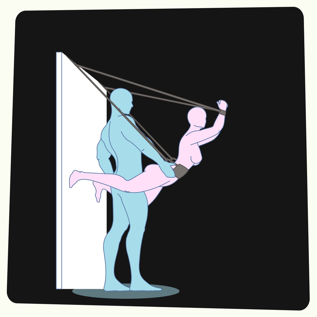 Altalena del sesso swing con allaccio per essere appesa alla porta della stanza. Regolabile e resistente.