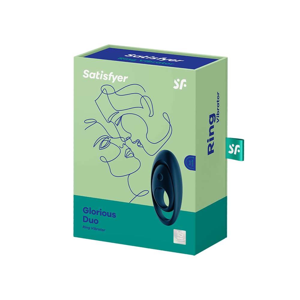 Anello fallico (cockring) vibrante con doppio anello per pene e scroto. Marca: Satisfyer