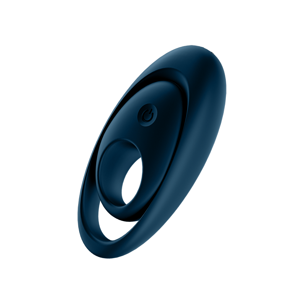Anello fallico (cockring) vibrante con doppio anello per pene e scroto. Marca: Satisfyer