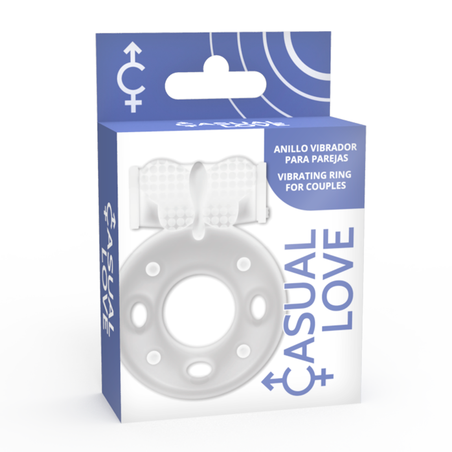 Anello fallico (cockring) vibrante CasualLove con stimolatore bullet integrato: se indossato durante i rapporti, stimola contemporaneamente il pene e il clitoride della partner. Multi-vibrazione, super elastico, Materiale: silicone ipoallergenico/ ABS.