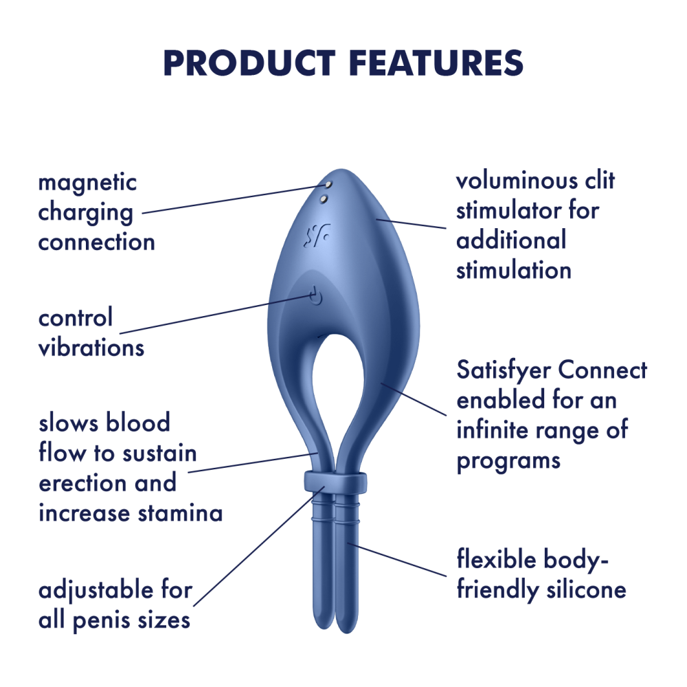 Anello fallico (cockring) vibrante con laccio regolabile. Marca: Satisfyer