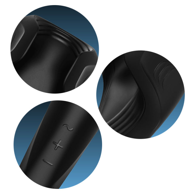 Masturbatore e massaggiatore Wand vibratore per uomini, sex toy da stimolazione, colore nero, marca Satsfyer