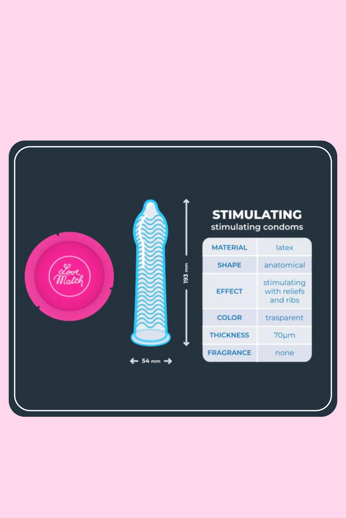 Scopri i profilattici LoveMatch Stimolante, progettati per amplificare le sensazioni grazie alla loro superficie a rilievo. Questi profilattici stimolanti regalano un piacere extra, rendendo i tuoi momenti intimi ancora più speciali. 