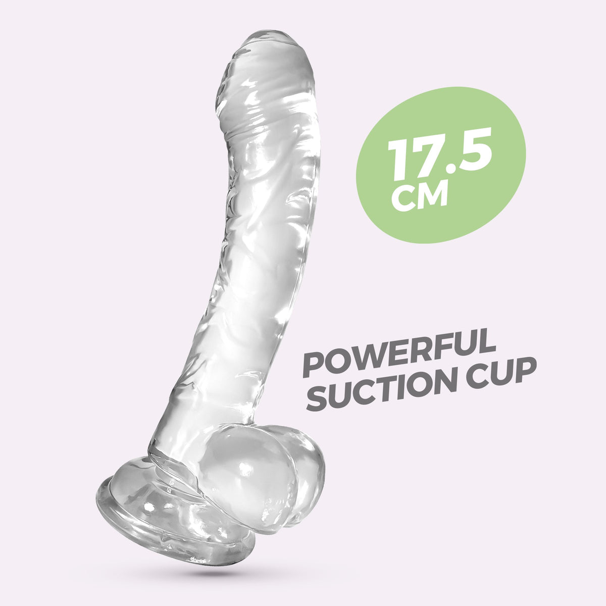 Dildo trasparente con stoppino a ventosa super potente. 