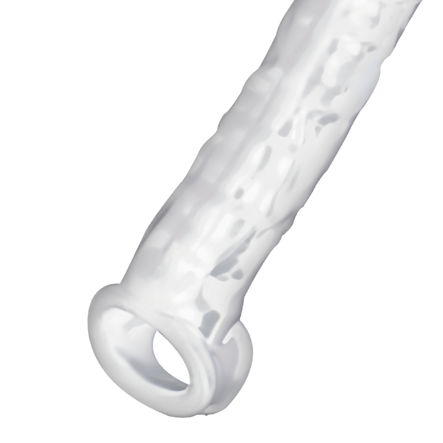 Questa estensione trasparente è un dildo cavo pensato per avvolgere il tuo membro e aggiungere centimetri di puro piacere. Facile da indossare, morbido ma stabile, è l’alleato perfetto per chi vuole cambiare ritmo, sorprendere o semplicemente giocare in una nuova dimensione. La custodia è progettata per allungare il pene di 2,5 cm e aggiungere 0,4 cm di circonferenza. Lunghezza totale: 20 cm Diametro cassa: 4,5 cm 