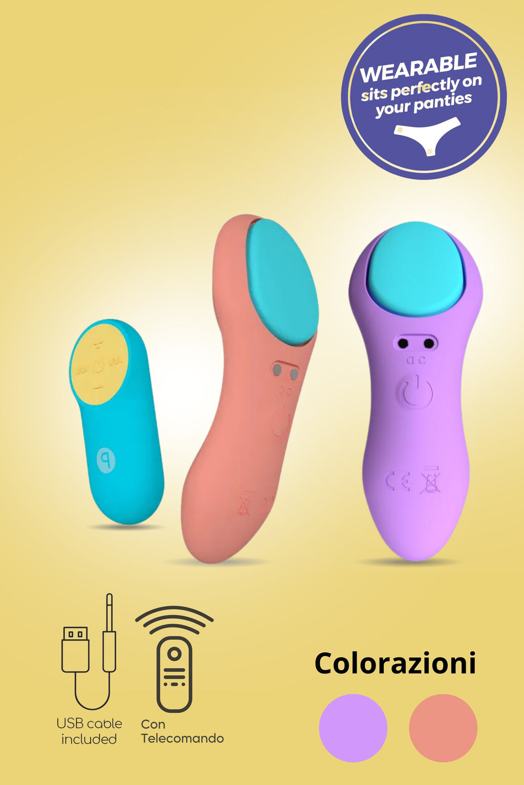 Party Color Höschenvibrator mit Fernbedienung