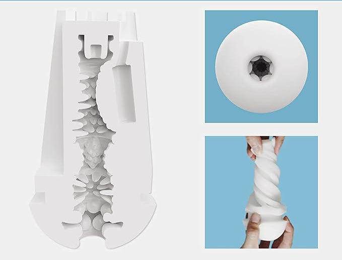 Pandora: masturbatore per uomini multi-funzione con schermo touch e interno con inserti e scalanature ultra-stimolanti. 
