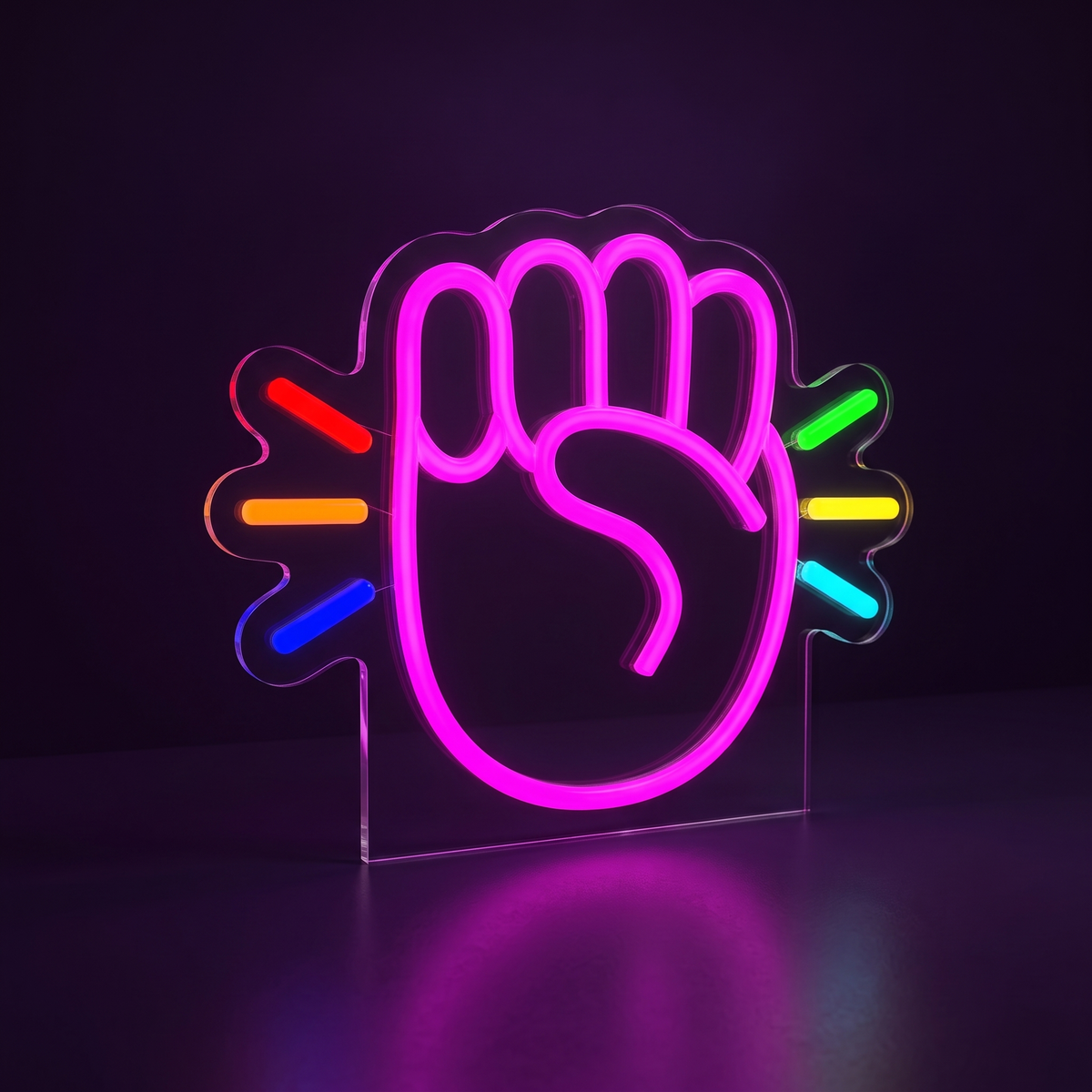 Luce LED IL PUGNO vista di tre quarti da sinistra