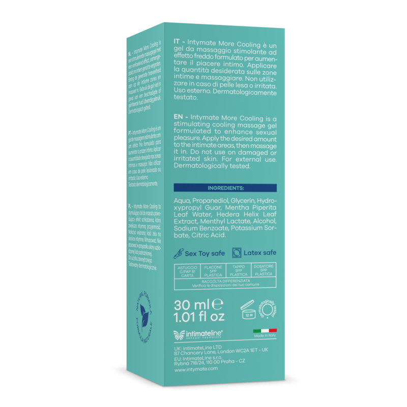stimolatore liquido a effetto freddo More Cooling, formula naturale, confezione da 30ml.