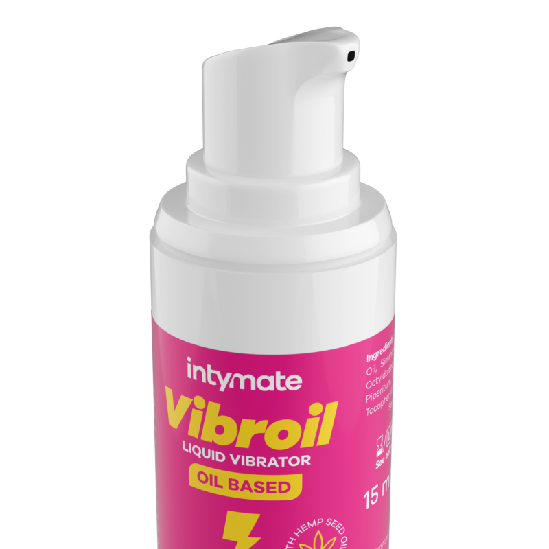 Olio ad uso intimo ad effetto vibrante: olio dalla formula naturale con proprieta` stimolanti. Completamente organico e vegano.