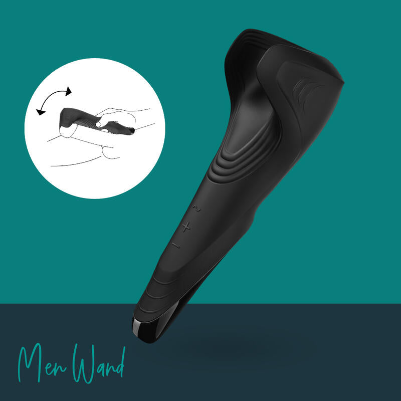 Masturbatore e massaggiatore Wand vibratore per uomini, sex toy da stimolazione, colore nero, marca Satsfyer