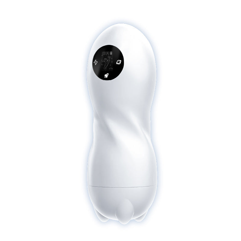 Pandora: masturbatore per uomini multi-funzione con schermo touch e interno con inserti e scalanature ultra-stimolanti. 