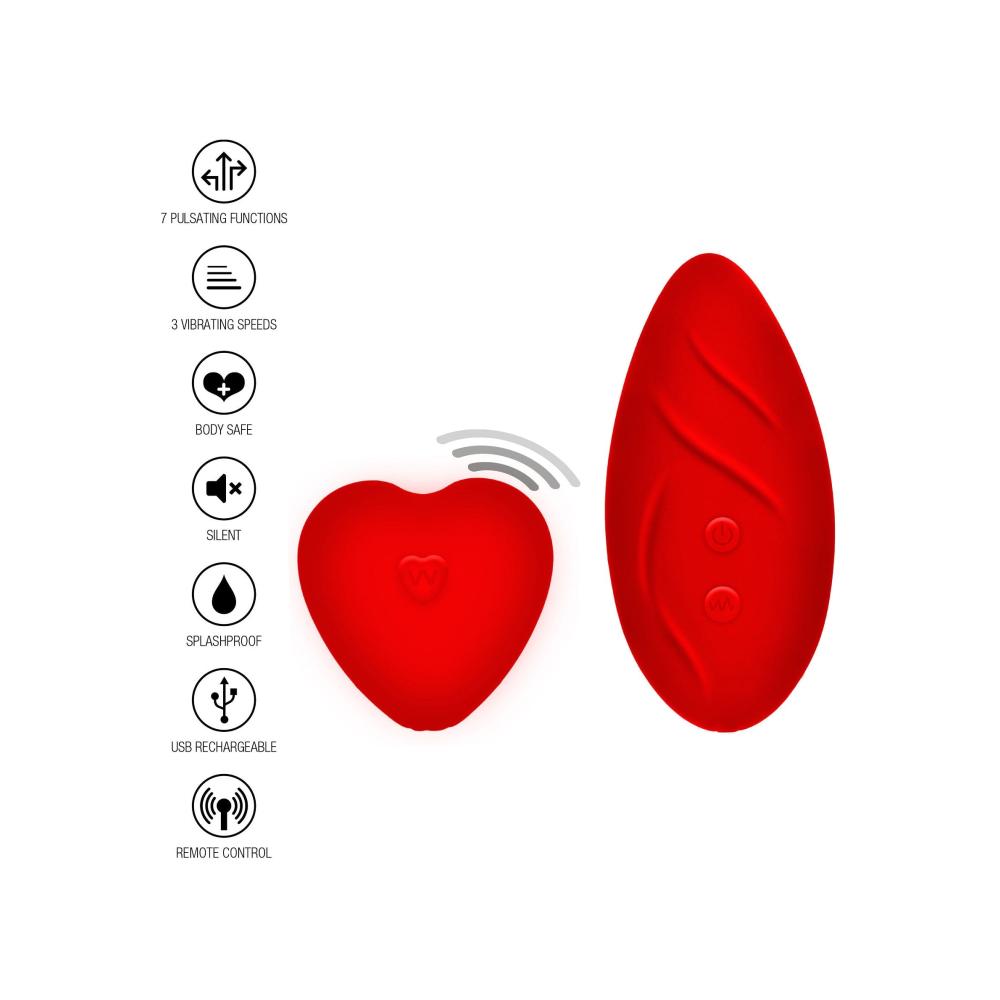 Uno slip sexy e regolabile che nasconde un ovetto vibrante, con un telecomando a forma di cuore, pensato per scivolare nel taschino interno e restare lì, discreto e silenzioso, mentre fate qualunque cosa