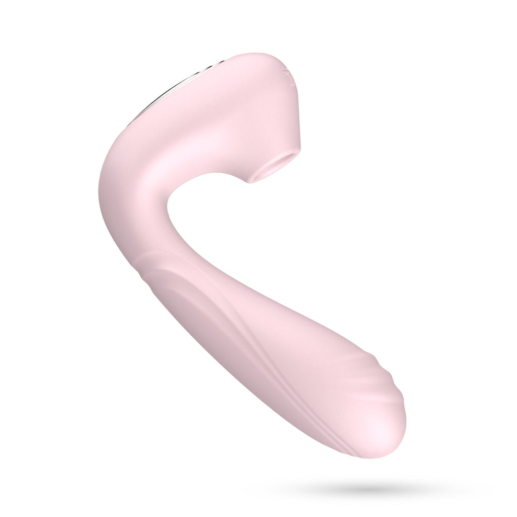 vibratore 2 in 1 con funzione succhiaclitoride + stimolazione interna e telecomando per il controllo a distanza