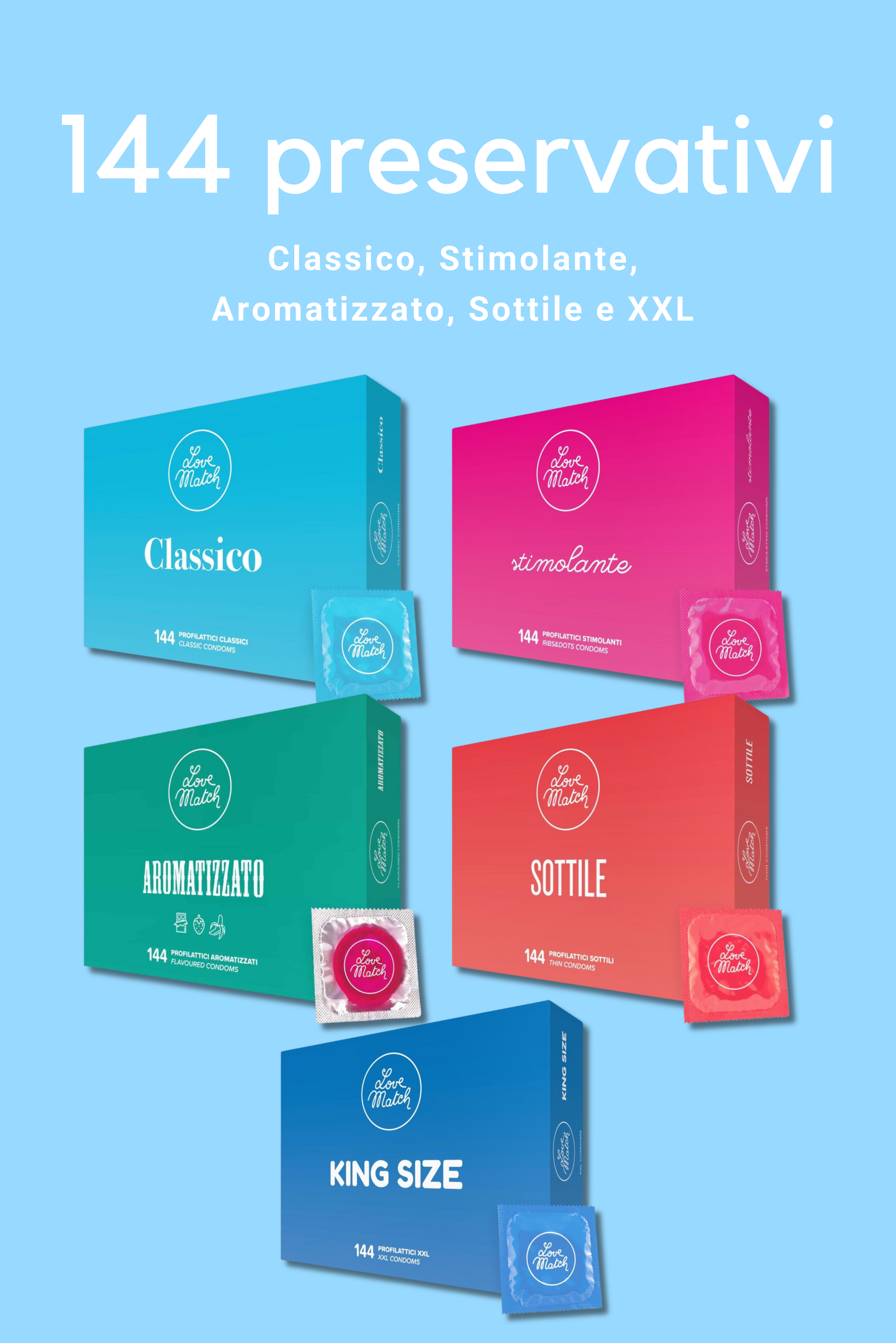 I profilattici LoveMatch sono dispositivi di protezione utilizzati durante i rapporti per prevenire gravidanze indesiderate e ridurre il rischio di trasmissione di malattie sessualmente trasmissibili (MST). Realizzati in lattice di alta qualità, offrono una barriera efficace contro virus e batteri, garantendo sicurezza e tranquillità per entrambi i partner. I profilattici classici, come i Love Match, sono progettati per essere comodi e facili da usare, rendendo ogni incontro intimo sicuro e piacevole.