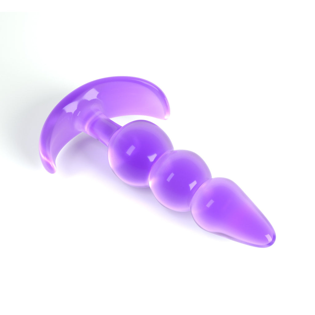 SexToy - Plug con struttura a palline anali per ingresso graduale con base a stoppino. Materiale: silicone/ABS, unisex: adatto a lei, a lui, a coppie, a chiunque. 