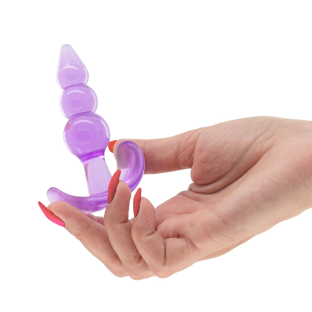SexToy - Plug con struttura a palline anali per ingresso graduale con base a stoppino. Materiale: silicone/ABS, unisex: adatto a lei, a lui, a coppie, a chiunque. 