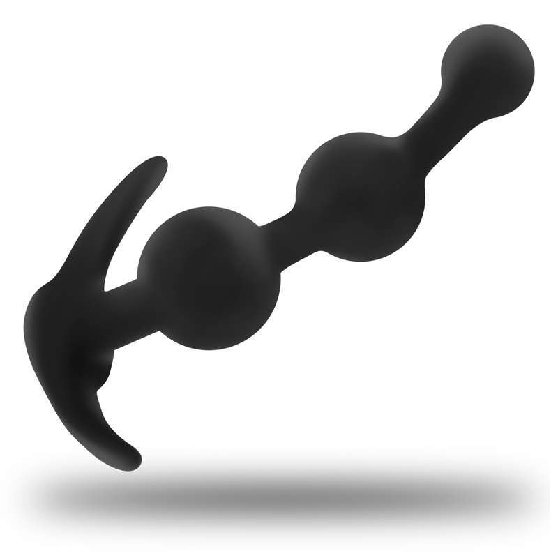 Plug anale con stoppino ad arco e forma a palline anali (thai balls) di diametri crescenti per un ingresso graduale.