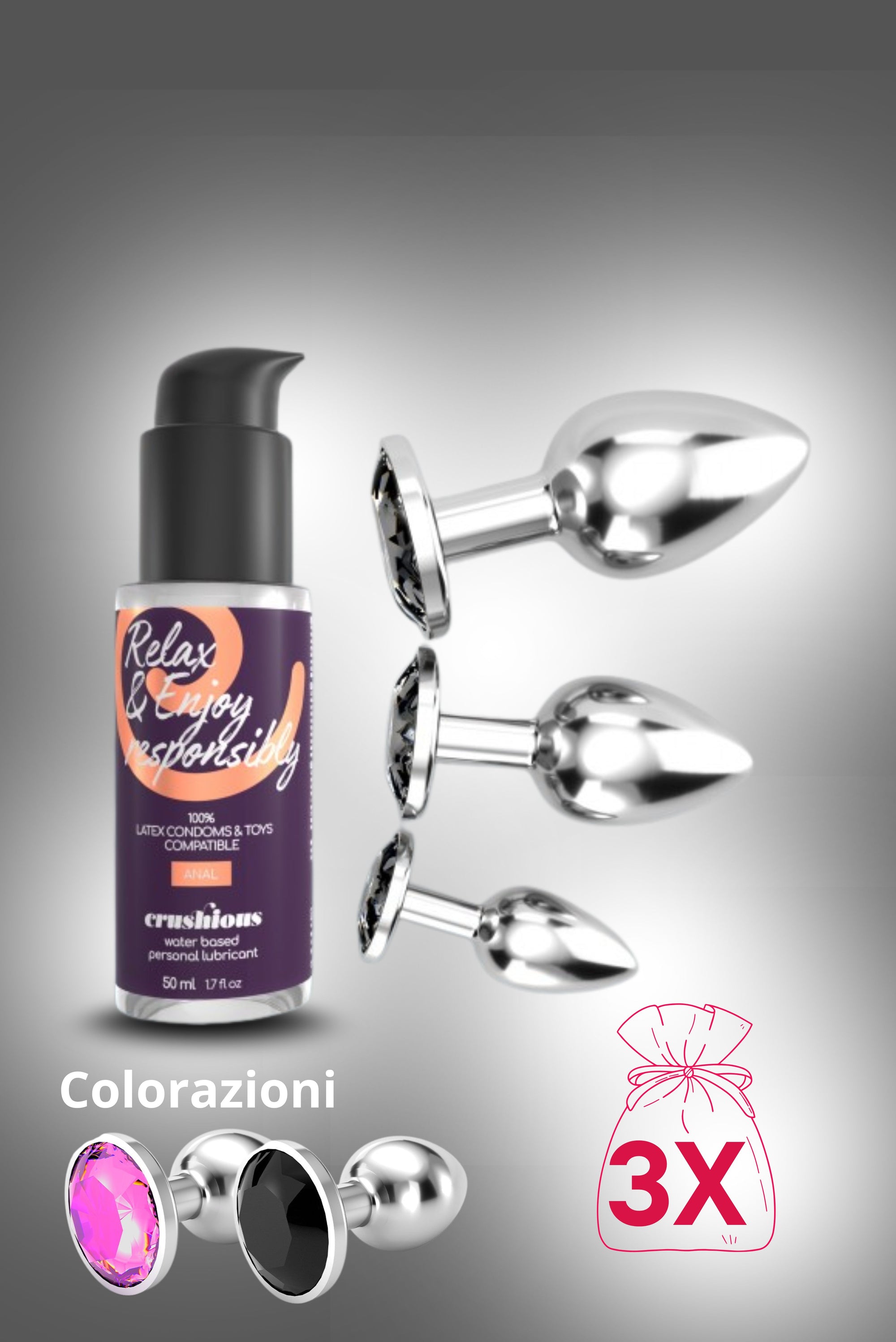 Kit Booty - 3 Plug e Lubrificante