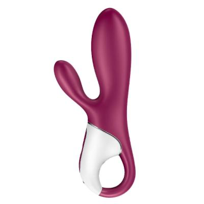 Vibratore rabbit vaginale e clitorideo con sistema di riscaldamento integrato e applicazione per il controllo da remoto.