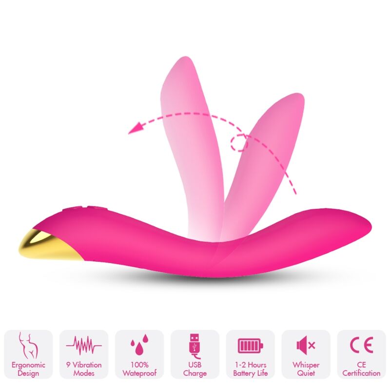 SexToy per lei: vibratore vaginale curvato super flessibile. Materiale: ABS/Silicone.