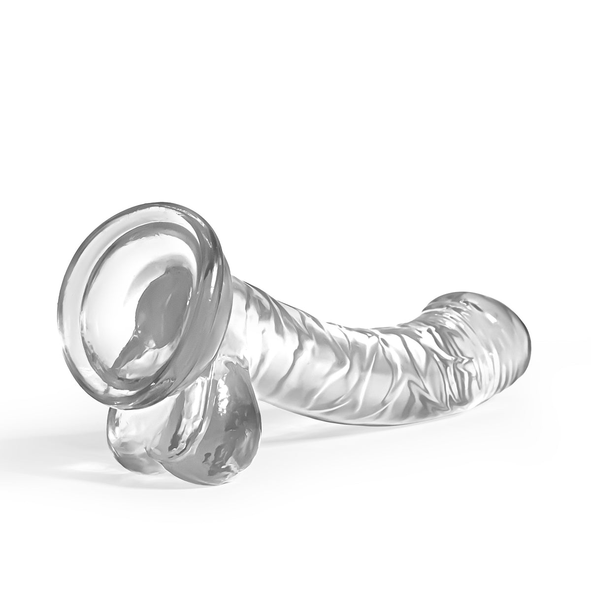 Dildo trasparente con stoppino a ventosa super potente. 