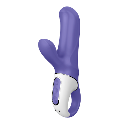 Vibratore vaginale e clitorideo dalla forma curvata.