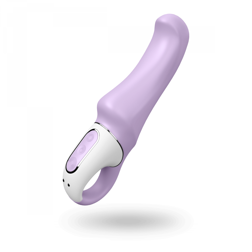 Vibratore vaginale curvato per la stimolazione dell'area CUV e del punto G. Marca: Satisfyer