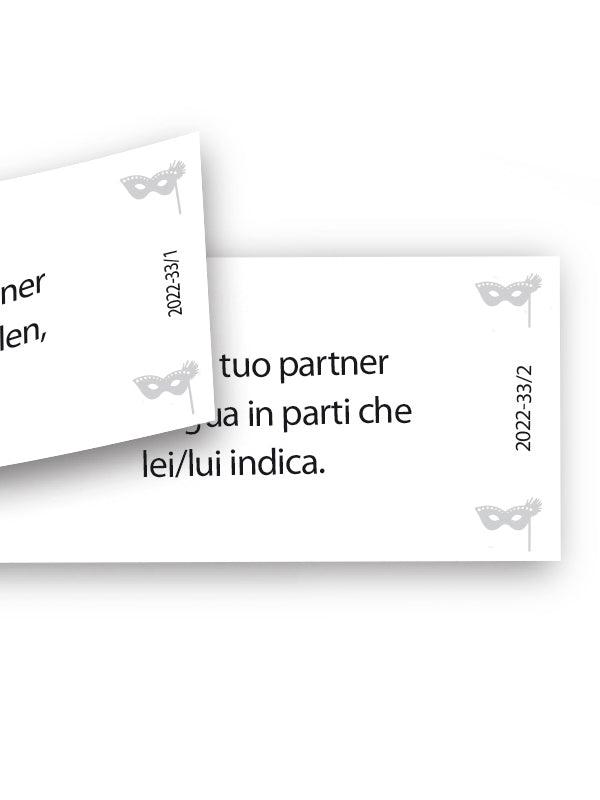 Cerchi qualcosa di nuovo e non sai cosa potrebbe piacerti? Scopri ogni sfumatura del tuo piacere con il nostro gioco erotico di coppia Cuore a Cuore: più di 100 sfide di pura passione…tutte da scoprire! 