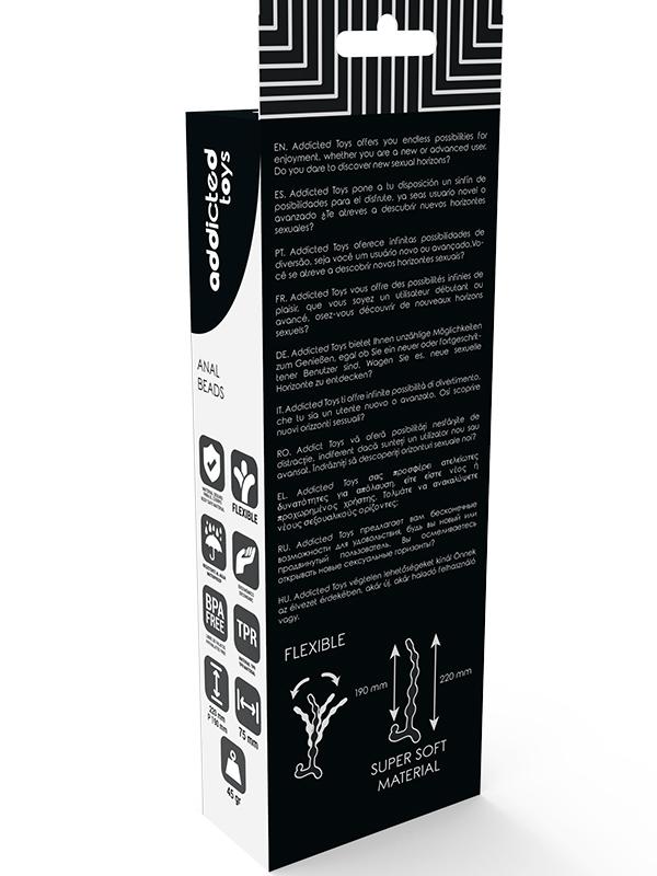 Le palline anali Addicted Toys sono il tuo passaporto per un piacere intenso e progressivo. Cinque sfere che aumentano di dimensione ti guideranno attraverso sensazioni uniche, tipiche del sesso anale. 