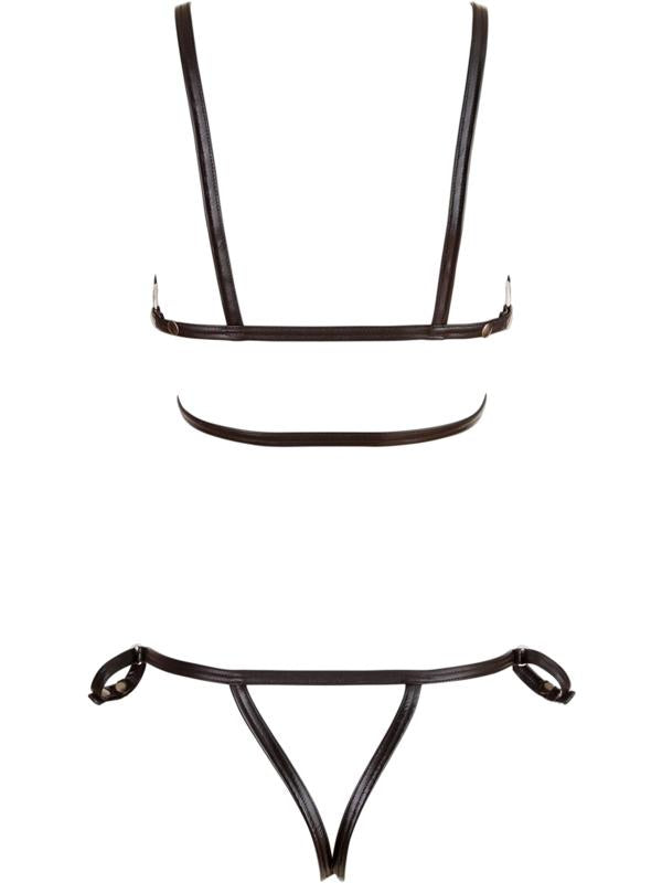 Il nostro Strap Bikini Nero taglia L è un'audace completino di fili in ecopelle, impreziosito da borchie che aggiungono un tocco rock e ribelle. Dimentica la timidezza: questo bikini è un manifesto di sensualità sfrontata, progettato per esaltare ogni tua curva (e non solo!). 