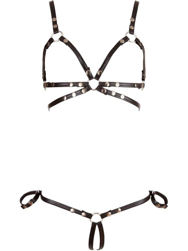 Il nostro Strap Bikini Nero taglia L è un'audace completino di fili in ecopelle, impreziosito da borchie che aggiungono un tocco rock e ribelle. Dimentica la timidezza: questo bikini è un manifesto di sensualità sfrontata, progettato per esaltare ogni tua curva (e non solo!). 