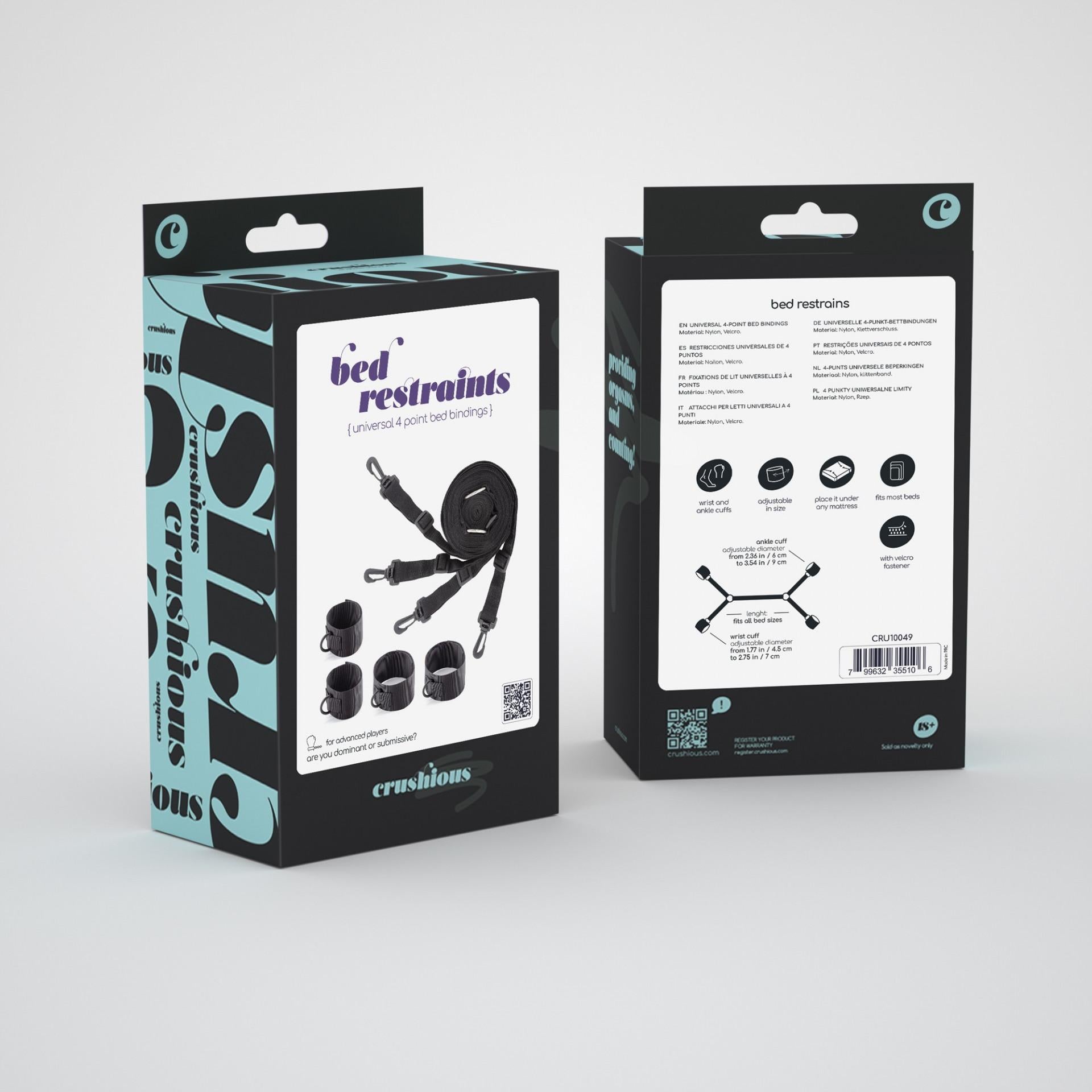 Cinghie costrittive bondage per il letto, si posizionano sotto il materasso e sono regolabili, si adattano ad ogni tipo di letto sia singolo che matrimoniale.