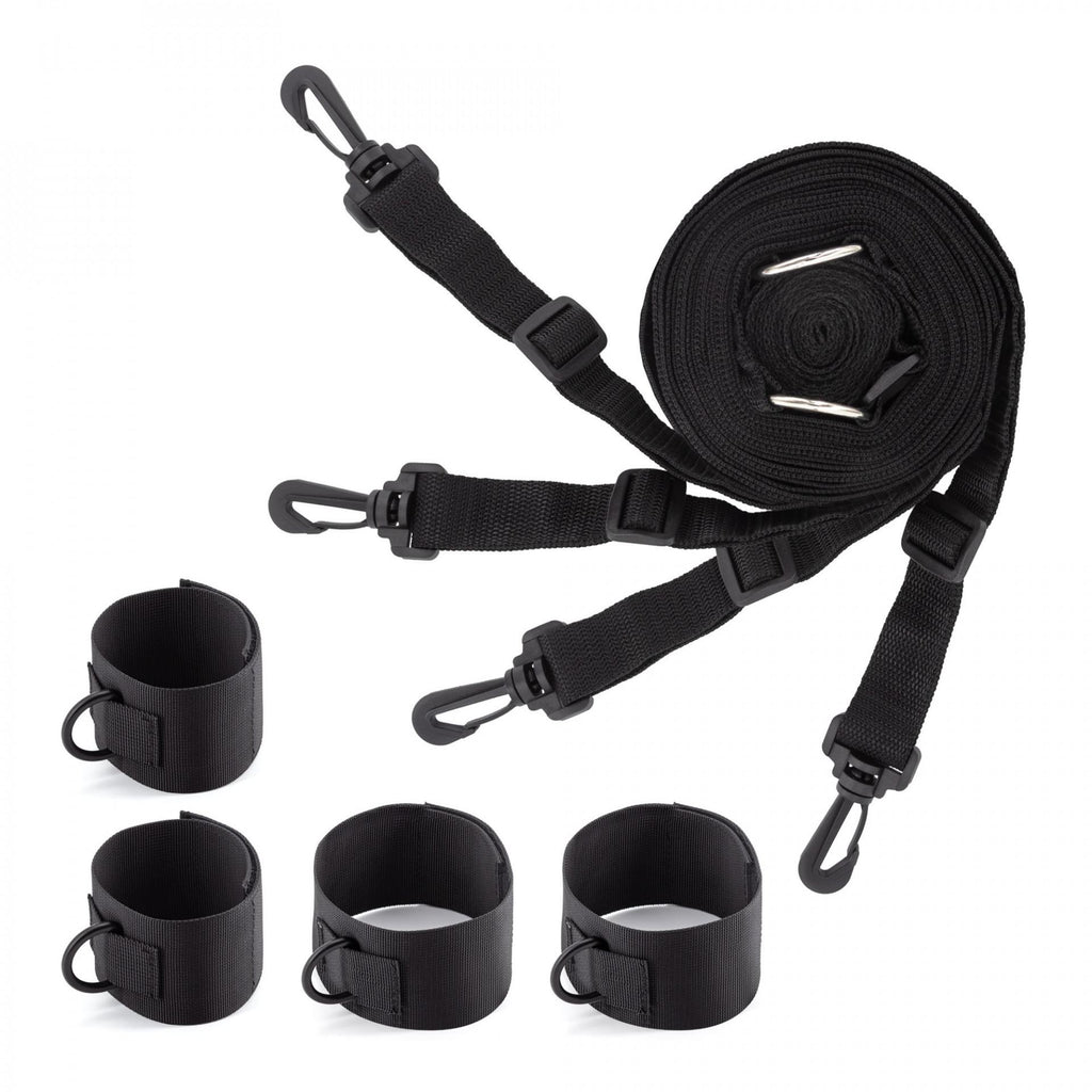 Cinghie costrittive bondage per il letto, si posizionano sotto il materasso e sono regolabili, si adattano ad ogni tipo di letto sia singolo che matrimoniale.