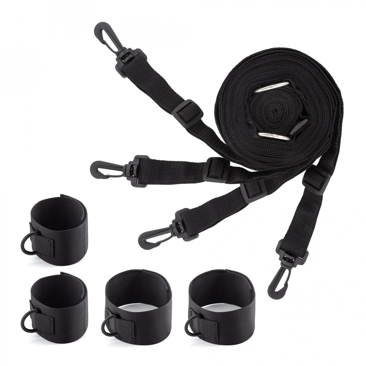 Cinghie costrittive bondage per il letto, si posizionano sotto il materasso e sono regolabili, si adattano ad ogni tipo di letto sia singolo che matrimoniale.