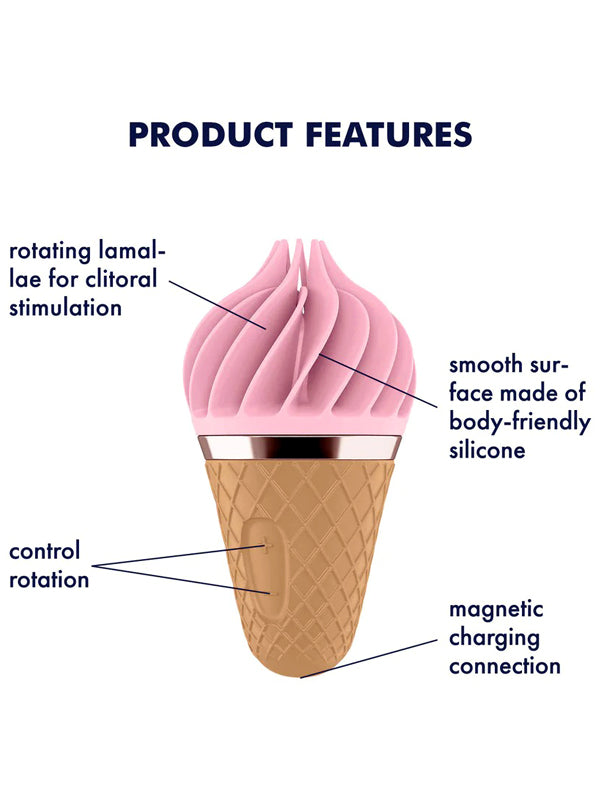 iScream non si mangia, ma ti fa letteralmente perdere la testa con le sue 11 rotazioni deliziose che massaggiano, girano, accarezzano e provocano come solo un dessert ben fatto sa fare. 