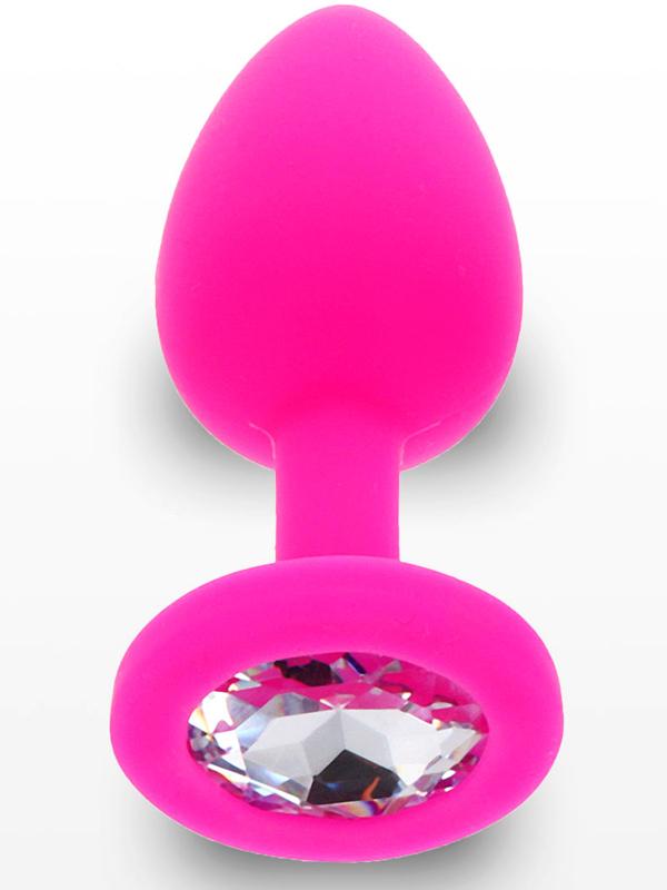 Il Plug Diamond Booty Jewel è disponibile in due taglie - La versione Small ha un diametro di 2.5 cm e una lunghezza di 7 cm, la versione Medium, con un diametro di 3.5 cm e una lunghezza di 8 cm, offre una sensazione piena e avvolgente.