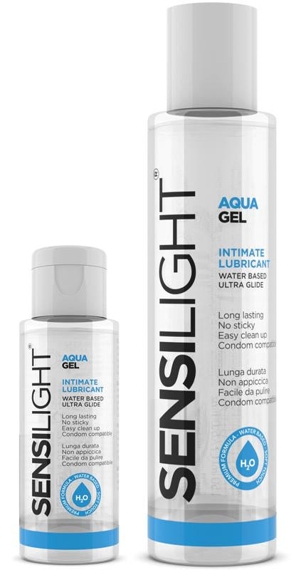 Sensilight AquaGel: Il lubrificante intimo, setoso e delicato, che ti farà dire addio a ogni fastidio e benvenuto a un comfort... da urlo! La formula a base acquosa è pensata per idratare e lubrificare senza appiccicare, lasciando la pelle morbida e pronta all'azione.