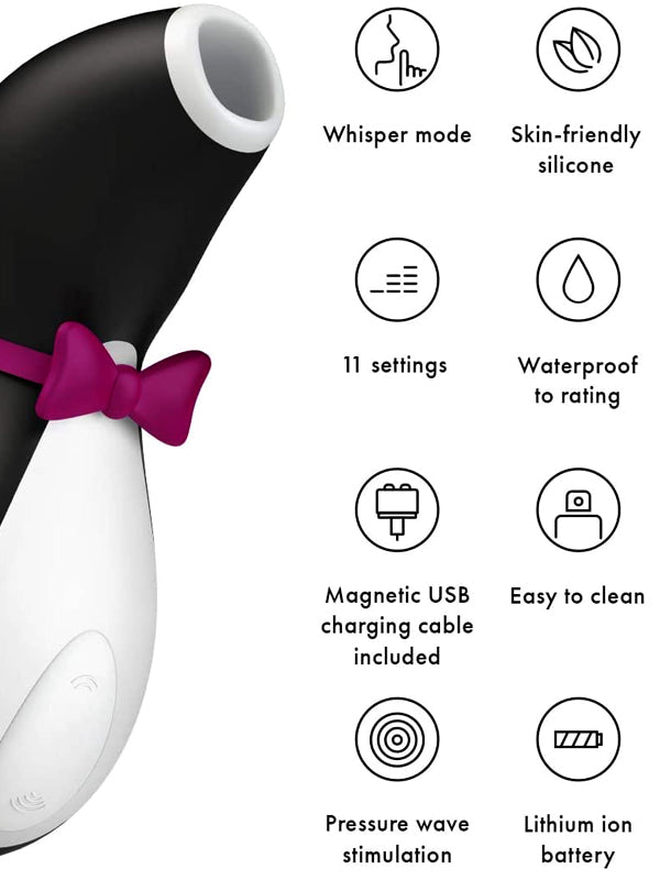 Questo piccolo pinguino è un maestro della stimolazione clitoridea a onde di pressione, con ben 11 programmi capaci di portarti in orbita – senza neanche toccarti. 